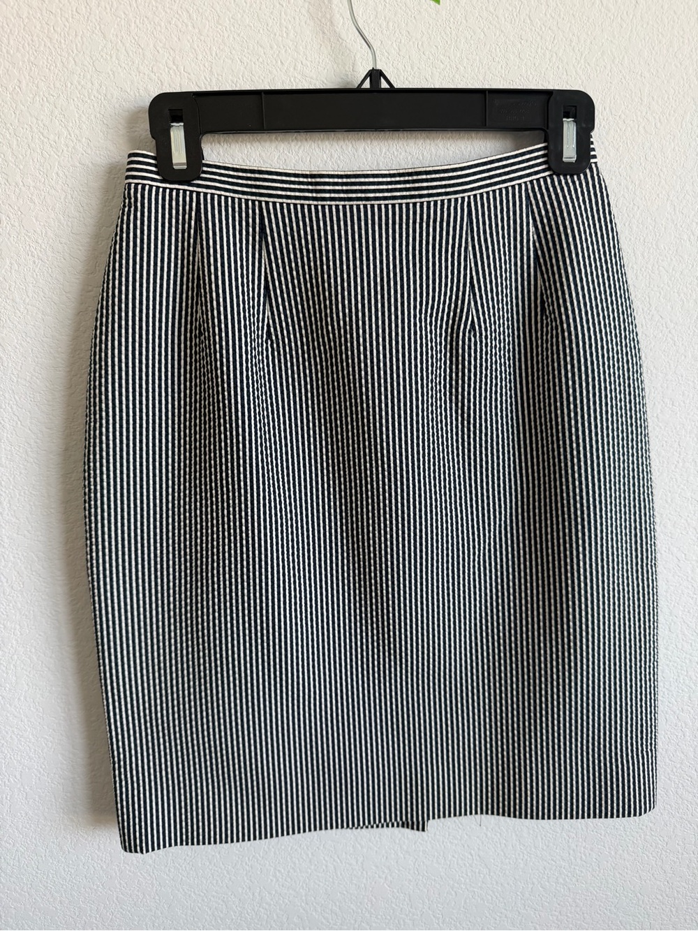Carlisle Black and White Vertical Stripe Pencil Skirt